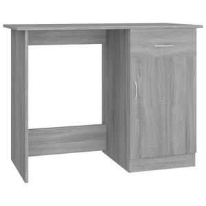 vidaXL Escritorio de madera contrachapada gris Sonoma 100x50x76 cm