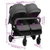 vidaXL Carrito para gemelos de acero gris oscuro y negro