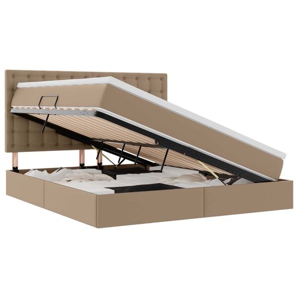 vidaXL Cama con almacenamiento Capuchino 180 x 200 cm Cuero sint&eacute;tico