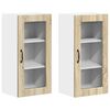 vidaXL Armario de vidrio para pared LUCCA 2 uds. Roble Sonoma