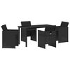 vidaXL Conjunto de Comedor de Jard&iacute;n 5 pcs Negro rat&aacute;n sint&eacute;tico