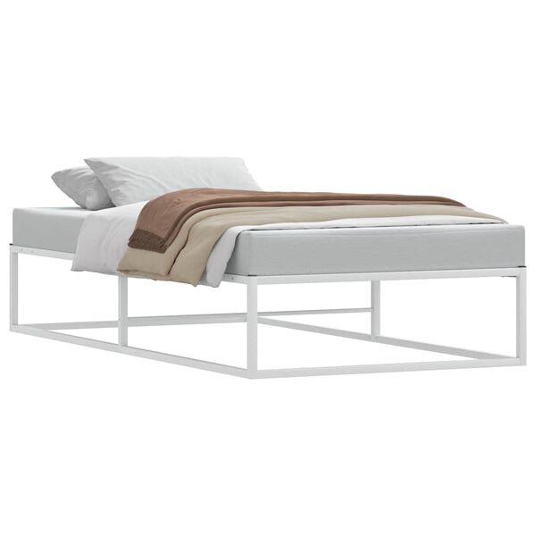 vidaXL Estructura de cama sin colch&oacute;n de metal blanco 100x200 cm