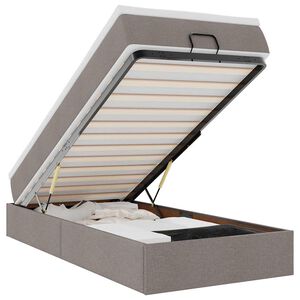 vidaXL Estructura de cama otomana colch&oacute;n tela gris pardo 90x190cm