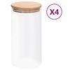 vidaXL Tarros de almacenaje con tapa de bamb&uacute; 4 unidades 1200 ml