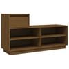 vidaXL Zapatero de madera maciza pino marr&oacute;n miel 110x34x61 cm