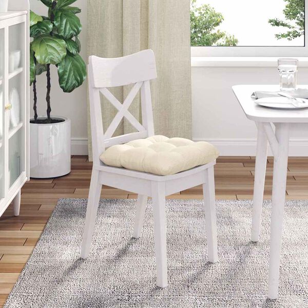 vidaXL Cojines para asiento 4 pcs Crema 45 x 45 cm Tela de pana