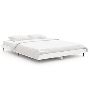 vidaXL Estructura de cama madera de ingenier&iacute;a blanca 140x190 cm