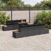 vidaXL Conjunto de sof&aacute; de jard&iacute;n 9 pcs Negro Polirat&aacute;n