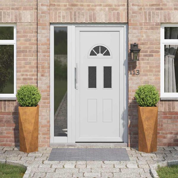 vidaXL Jardinera 2 pcs Oxidado 30 x 30 x 75 cm Acero autopatinable