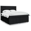 vidaXL Cama box spring con colch&oacute;n tela negro 180x200 cm