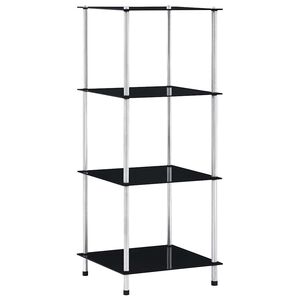 vidaXL Estanter&iacute;a 4 niveles cristal templado negro 40x40x100 cm