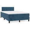 vidaXL Cama box spring con colch&oacute;n terciopelo azul oscuro 120x200 cm