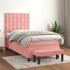 vidaXL Cama box spring con colch&oacute;n terciopelo rosa 90x200 cm