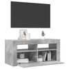 vidaXL Mueble de TV con luces LED gris hormig&oacute;n 90x35x40 cm
