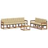 vidaXL Conjunto de sof&aacute;s de exterior con coj&iacute;n 8 pcs Natural y Beige