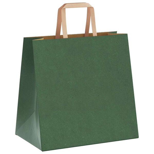 vidaXL Bolsas de papel con asas 50 uds verde 26x17x25 cm