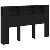 vidaXL Cabecero con armario Roble Negro Madera de ingenier&iacute;a