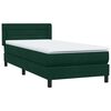 vidaXL Cama box spring con colch&oacute;n terciopelo verde oscuro 100x220 cm
