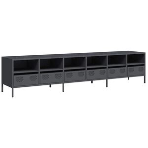 vidaXL Mueble de TV acero laminado en fr&iacute;o antracita 202x39x43,5 cm