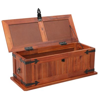 vidaXL Baúl de almacenamiento de madera maciza de acacia 60x25x22 cm
