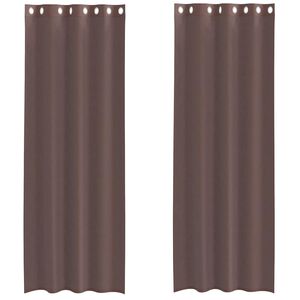 vidaXL Cortinas de gasa con ojales 2 uds marr&oacute;n 140x260 cm