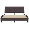 vidaXL Estructura de cama sin colch&oacute;n Hanko tela marr&oacute;n oscuro 120x200 cm