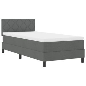 vidaXL Cama tipo Box Spring con tiras LED Gris oscuro 90 x 200 cm tela