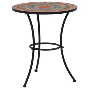 vidaXL Mesa bistr&oacute; de mosaico cer&aacute;mica naranja/gris 60 cm