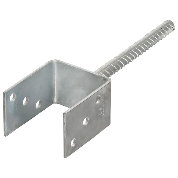 vidaXL Anclajes de valla 6 uds acero galvanizado plateado 8x6x30 cm