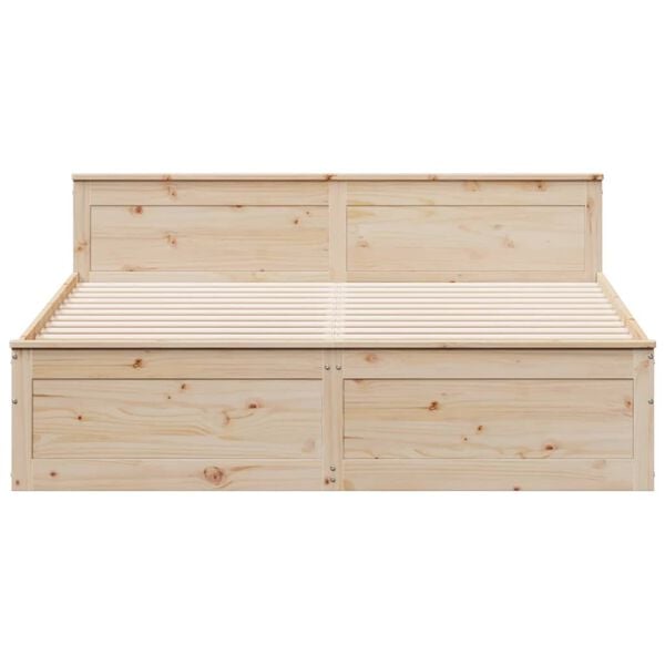 vidaXL Cama sin colch&oacute;n con cabecero madera maciza de pino 200x200 cm