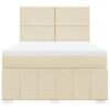 vidaXL Cama box spring con colch&oacute;n tela color crema 160x200 cm