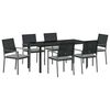 vidaXL Conjunto de Comedor de Jard&iacute;n 7 pcs Negro y Gris Claro