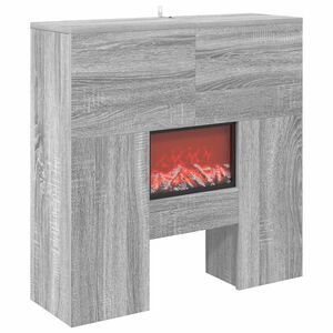 vidaXL Chimenea el&eacute;ctrica Sonoma gris 75 x 24,5 x 75 cm