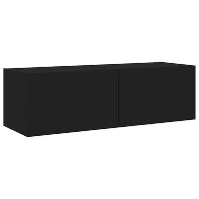 vidaXL Muebles de TV de pared con luces LED 5 piezas negro