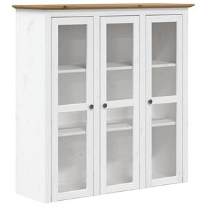 vidaXL Armario con puertas de vidrio BODO madera de pino blanco marr&oacute;n