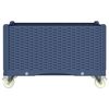 vidaXL Jardinera con ruedas PP azul gris 80x50x54 cm