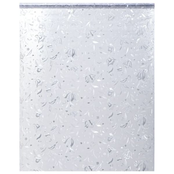 vidaXL L&aacute;mina de ventana esmerilada patr&oacute;n de flor PVC 90x500 cm