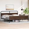 vidaXL Estructura de cama sin colch&oacute;n metal roble marr&oacute;n 183x213 cm