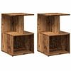 vidaXL Mesitas noche 2uds madera contrachapada madera vieja 35x35x55cm