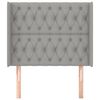 vidaXL Cabecero con orejas de tela gris claro 93x16x118/128 cm