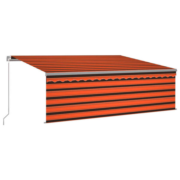 vidaXL Toldo retr&aacute;ctil manual con persiana y LED naranja/marr&oacute;n 4,5x3m