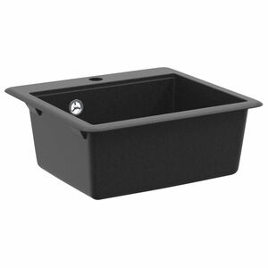 vidaXL Lavabo 80% Cuarzo y 20% Resina 470 x 440 mm Negro