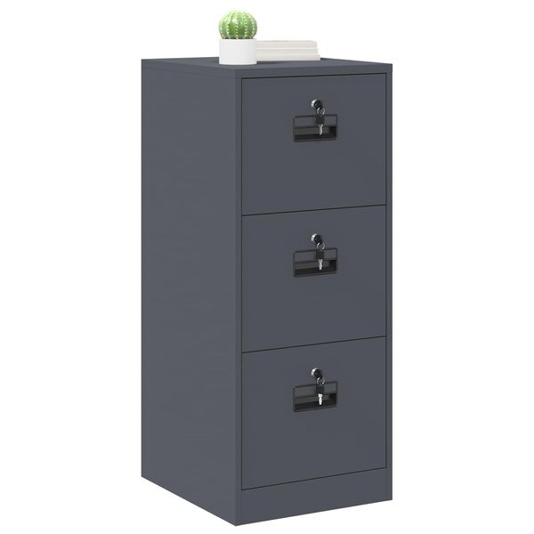 vidaXL Mueble archivador con caj&oacute;n Antracita 44 x 50 x 106.5 cm