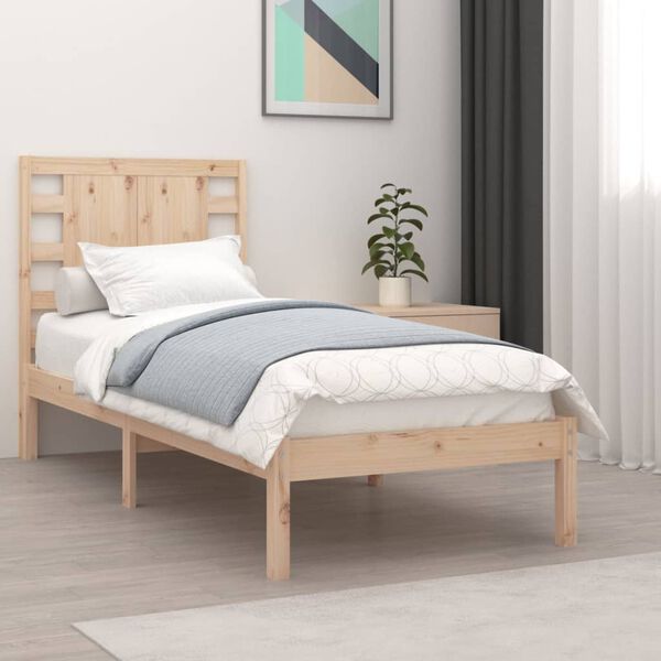 vidaXL Estructura de cama madera maciza 90x190 cm