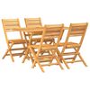 vidaXL Juego de comedor para jard&iacute;n 5 piezas madera maciza de teca
