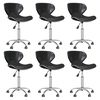 vidaXL Sillas de comedor giratorias 6 unidades cuero sint&eacute;tico negro