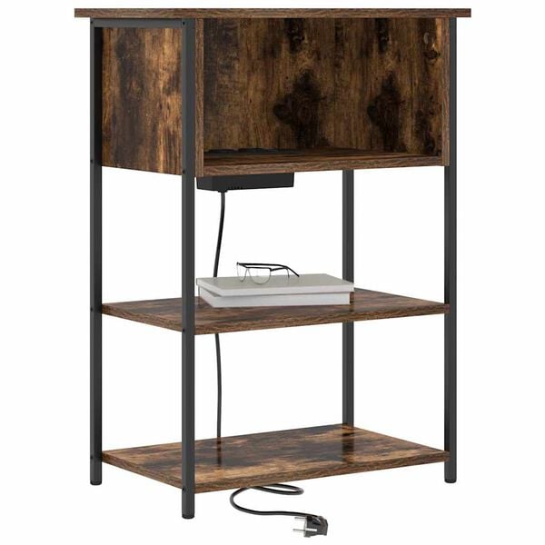 vidaXL Armario de Noche Roble ahumado 55 x 31 x 76 cm