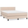 vidaXL Cama box spring con colchón cuero sintético capuchino 140x190cm