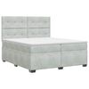 vidaXL Cama box spring con colch&oacute;n Gris Claro 200 x 200 cm Terciopelo
