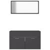 vidaXL Set de muebles de ba&ntilde;o 2 piezas madera contrachapada gris